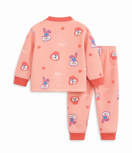 Image of Bold N Elegant Winter Warm Fleece Kid's Cartoon Thick Sweatshirt Tshirt and Pyjama Pant Clothing Set for Infant Toddler Boys Girls Kids