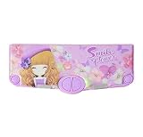 VIDOO Boîte Stylo Multi-Fonction Papeterie Dessin Animé en Plastique avec La Boîte Stylo D'Affûteur 2 Couches Double Ouverte - Pourpre