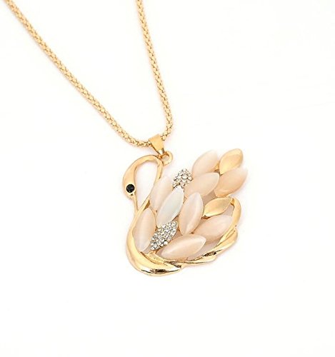 Fashion Women Gold swan Butterfly Charm Pendant Long Chain Necklace Jewelry