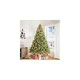 Naomi Home Vail 7.5ft Prelit Artificial Christmas Tree with Pine Cones, Foot Pedal, 1556 Branch Tips, 750 Warm Lights and Metal Stand, 61
