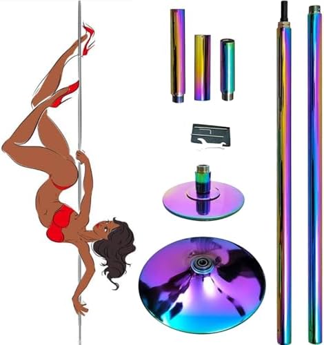 Premium Dance Pole Removable Spinning Static Dancing HeavyDuty Steel Pole Adjustable Height,Dance Pole Professional Pole, Spinning and Static Studio Portable Exotic Exercise Fitnes
