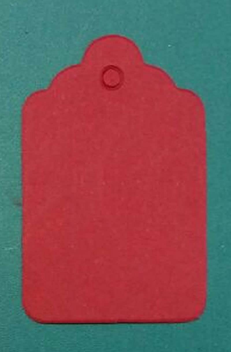 1000 Coloured Kraft UnStrung Tags Swing Price Ticket Jewellery Labels (Red, 32mm X 22mm)