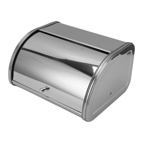 Naroote Stainless Steel Bread Box - Compact Metal Storage Solution for Kitchen Countertops, Ideal for Bread, Pastries, and Cookies