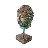【Decorazioni per la casa】: semplice, unico, ornamento per la decorazione della figurina della testa di Buddha della Thailandia in resina.