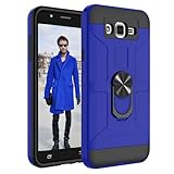 Jeylly Galaxy J7 Case, [Shock Proof] [Blue] Dual Layer Defender Protective Scratch Absorbing Hybrid Rubber Plastic Impact Defender Rugged Hard Case Cover Shield for Samsung Galaxy J7 Released 2015