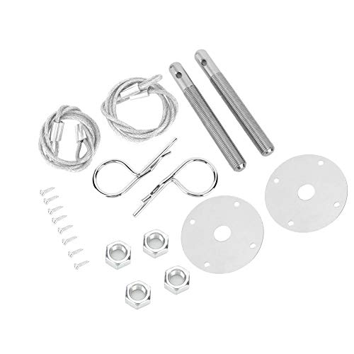 Hood Lock Universal, Engine Hood Pin Plate Bonnet Lock Clip Kit Car Modified Accessory #TOP6