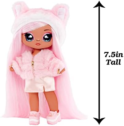 Na Na Na Surprise 3-in-1 Backpack Bedroom Playset with Fashion Doll - REENA DE LA ROSA - Includes Fuzzy Pink Kitty Backpack with Cat Ears and Closet with Pillows & Blanket - For Kids, Ages 5+ Years