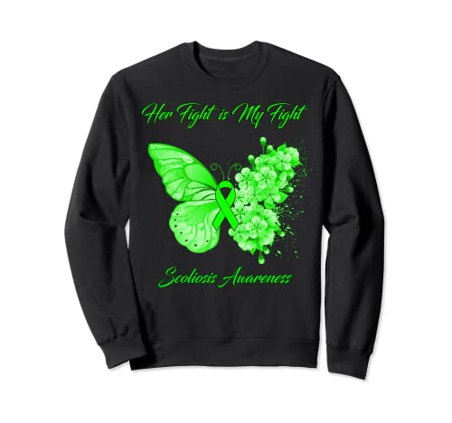 Butterfly Her Fight is My Fight Scoliosis Conciencia Sudadera