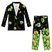Uourmeti Kids St. Patty's Green Leaf Boys Green Suit Age 5-6 Formal Slim Dress Suits Fit Soft Formal Blazer Fashion Graphic Suit Set V-Neck Jackets Outdoor Party Active Clothes Fall Outfits