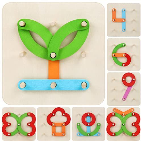 Montessori Spielzeug Säulen Collage Holz Puzzle Multifunktionales Säule Buchstaben Holz Spielzeug Mit Karte Vorschule Lernspielzeug Form Farberkennung Kinder Puzzlebrett Cover
