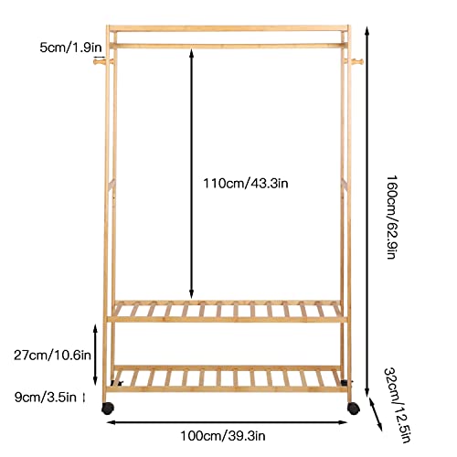 Myoyay  Free Standing - Bamboo Garment Rack on Wheels - Image 2