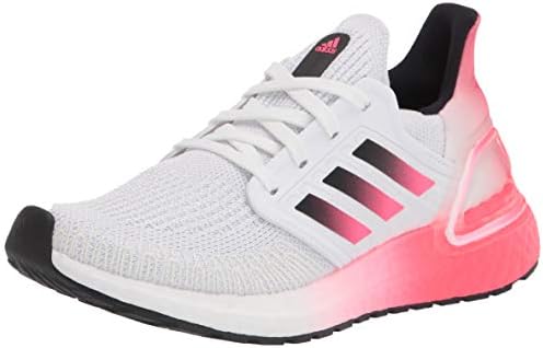 adidas Men's Ultraboost 20 Running Shoe, White/Black/Signal Pink, 10 D (M)