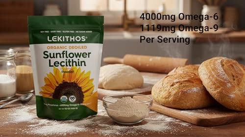 image for Lekithos Organic Sunflower Lecithin Powder (Deoiled) | 1770mg Phosphat