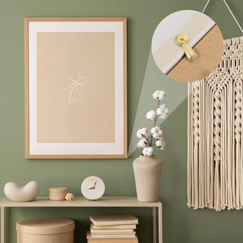 Image of uxcell 100Pcs Picture Frame Turn Button, Frame Backing Fasteners with 100Pcs Screws, Frame Hardware for Hanging Pictures Photos, Gold
