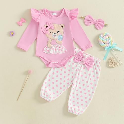 Fernvia Western Newborn Baby Girl Clothes Long Sleeve Letter Print Romper Animal Print Pants Headband 3Pcs Outfits Sets4