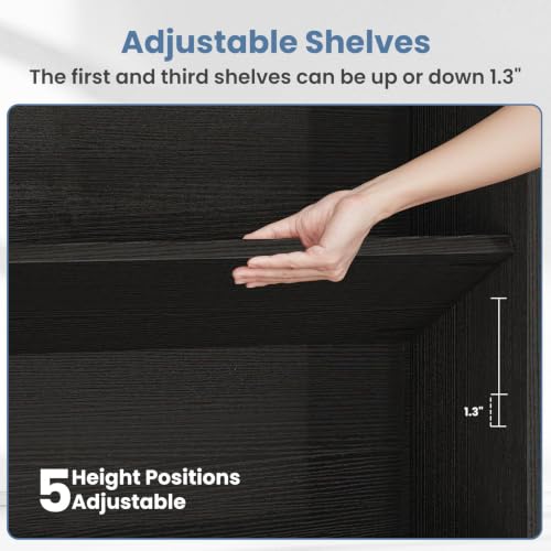 DUMOS 6-Tier Bookcase, 63 Inch Tall Open Bookshelf, Modern Black - image 5