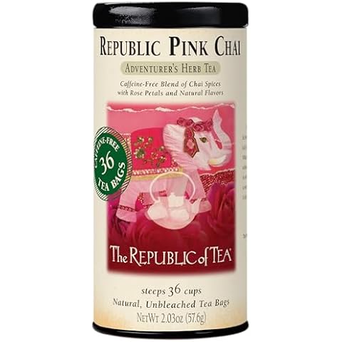 The Republic of Tea Pink Chai Herbal Tea Tin Cover
