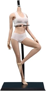 16 Scale Female Body 12inch European Type Body Super Flexible Joints Miniature Action Figure Seamless Body Large Breast with Undetachable Feet Bikini for Hobby Collection New Wheat Skin