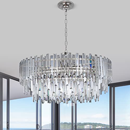 Crystal Chandelier Lighting 31'' For Dining Rooms Bedroom Foyer Entryway Ceiling Hanging Pendant Chandelier Light Fixture Lamp #TOP1