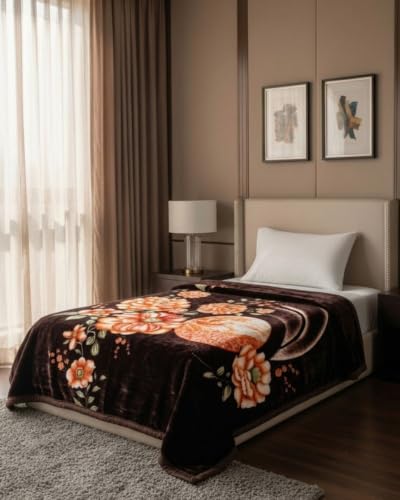 Image of Signature Blanket Single Bed Mink Blanket Single Ply for Extreme Winters (Cinnamon Brown, skin friendly, Pack of 1)