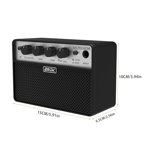Image of EROK Mini Electric Guitar Amp, Portable Amplifier with 3.5mm Headphone /AUX Input, Compact Design for Practice & Small Gigs (Electric Guitar)