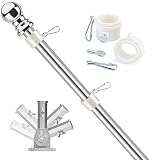 PPeen Flag Pole Kit for House 6ft Stainless Steel Black Flagpole Wall Mounted Tangle Free American F
