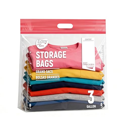 EASYYOURHOME 3 Gallon Zipper Lock Plastic Bags...