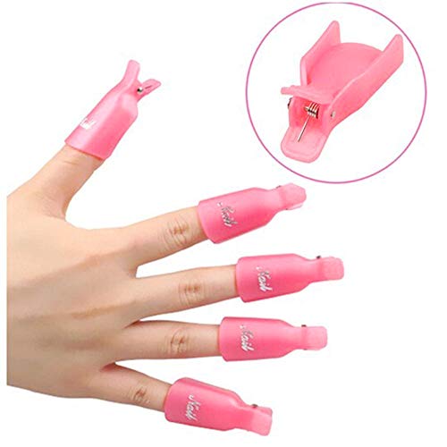 JZK 10x Finger Nail Clips + 10x Toe Nail Clips + 200x Nail Cotton Pads + 1x Nail polish Remover Tool set kit For Acrylic UV Gel Nail Remover - Image 5