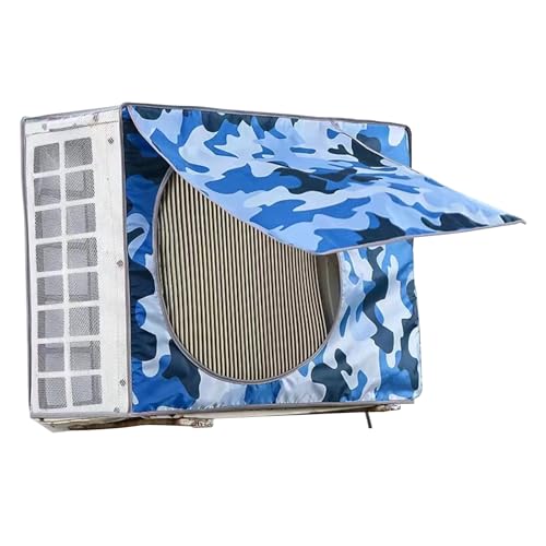 LXRHLIKG Housse Climatiseur Extérieur, Phousse Pompe a Chaleur Piscine, Cache Pompe à Chaleur en Tissu Oxford 600D, Maille et Revêtement Argenté(Blue,80x27x55cm/31x11x22in)