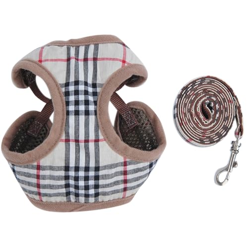 犬ハーネスメッシュ小中型犬ナイロンペ ット胴輪 通気可調節猫用首輪かわいい 犬用ハーネスナイロン子犬用調整可能なソフトメッシュベストハーネスリードセットXS