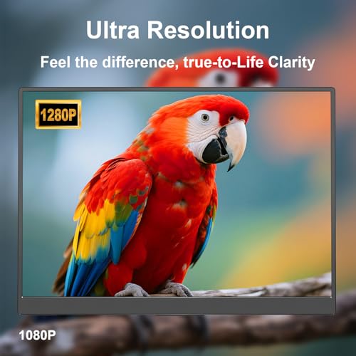 Image of Portable Monitor Touchscreen 15.6 inch 1080P FHD IPS, 10-Point Touch Travel Gaming Display with Dual Speakers & Kickstand, USB-C HDMI External Screen for Laptop, PS5, Switch (1080P Touch, 15.6Inch)