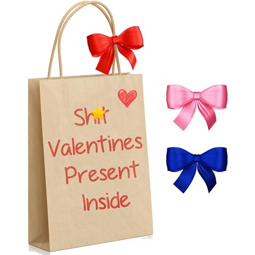 Valentines Day Gift Bag With Handle Sh*t Valentine's Present Inside Funny Rude Gift For Him For Her Valentine's Day Medium Kraft Bag