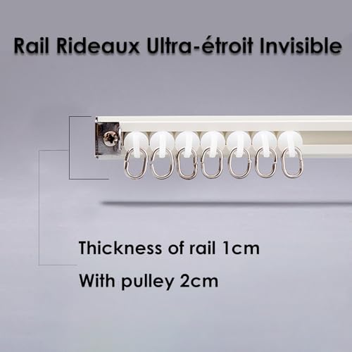 Rail plafond 400 cm sans perçage pour rideau de douche et séparation