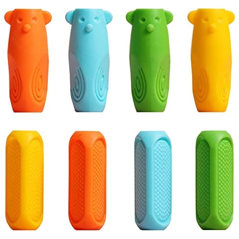 8 Pcs Silicone Pencil Grips for Kids Handwriting Writing Tool Handwriting Grip for Kids Handwriting Toddlers Preschoolers Children School Supplies Cover