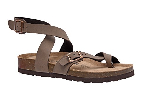 CUSHIONAIRE Women's, Lara Footbed Sandal 7 M Brown
