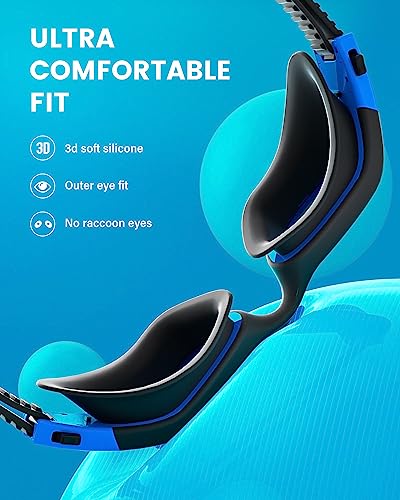 Yakaon Swim Goggles, A1 Comfortable Polarized Swimming Goggles, Anti-Fog Crystal Clear Vision No Leaking Uv Protection Swim Goggles For Men Women Adult Youth Teens (Polarized Mirror Blue Lens) #TOP3