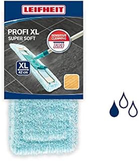 Leifheit Profi XL Mop Replacement Wiper Cover Micro Duo, Micro fibre mix for effective cleaning across all floor types, Fits all Leifheit Profi Mops, 42 cm width