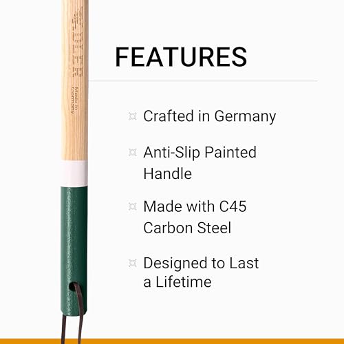 Adler - The Lily Garden Hoe, Heavy Duty Yard Tool Lawn Care, Loosening Soil, Weeding, and Digging, Steel Head 10.6 inches, Wood Handle 17.7 inches (Rose) - Image 3