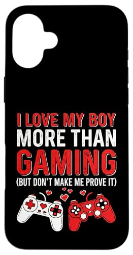 Funny Gamer Boyfriend Love My BOY More Than Gaming ���[���A �X�}�z�P�[�X iPhone 16 Plus �p