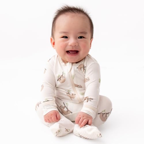 Image of Bamboo Little Soft Baby Footie Pajamas, Baby Clothes, Newborn Sleepers, 95% Viscose and 5% Spandex, 0-24 Months