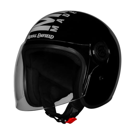 Image of Royal Enfield Copter of Solid ID ABS GL BLK XL62 Helmet | Certification: ISI & DOT | Type: Open Face | Material: ABS