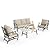MIXPATIO Patio Furniture Set 4 pcs, Outdoor Patio Furniture, 3-Seat Sofa, 2 Rocking Chairs, Metal Coffee Table and 5.75" Extra Thick Cushion, Patio Conversation Set for Garden Backyard Deck,Beige