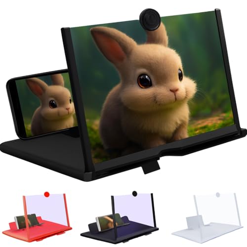 Phone Screen Magnifier, New Upgrade Screen Amplifier for Mobile Phone, HD Mobile Phones Magnifying Screen for All Smartphones (Black, 12in)