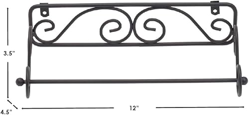 Miniatura 7 de Home Basics Soporte para toallas de papel montado en la pared con diseño de desplazamiento  Gran ahorro de espacio  Colección de pergaminos  Acero