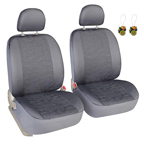 Leader Accessories Auto Grey 2 Car Front Seat Covers Universal Fit SUV Trucks - Low Back Seat Protector with Airbag