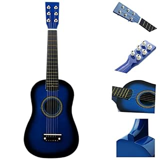 Toddmomy 1 guitare acoustique pour enfants débutants de 58,4 cm, 6 cordes de style vintage, guitare acoustique en bois, instruments de musique pour enfants (bleu) - Les Beatles, Paul McCartney, John Lennon, RIngo Starr, George Harrison Toddmomy 1 guitare acoustique pour enfants débutants de 58,4 cm, 6 cordes de style vintage, guitare acoustique en bois, instruments de musique pour enfants (bleu) – Image 3