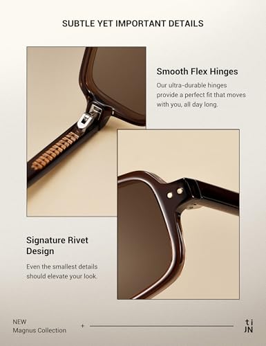 TIJN Retro Rectangular Sunglasses for Women,Vintage 90s Style,Trendy Lightweight UV Protection,Fashion Square Sunnies,Brown