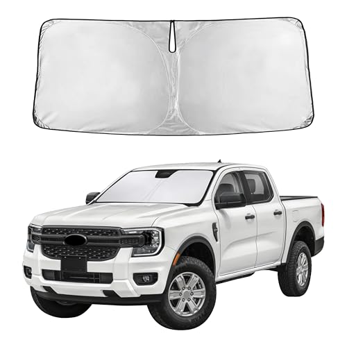 Image of Autovir Windshield Sun Shade Fit for 2019-2024 2025 2026 Ford Ranger Sunshade, Front Car Window Shades Sun Visor, Blocks UV Rays & Heat, Car Accessories