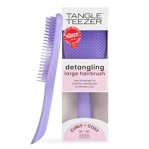 Image of Tangle Teezer Ultimate Detangler Curly Hair Brush, Large, Purple Passion | Patented two-tier, firm-flex teeth detangle, reduce breakage & frizz on wet or dry hair; hairbrush for curly to coily hair