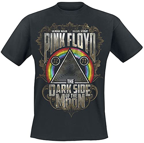 Pink Floyd Dark Side - Feuilles d'or Homme T-Shirt Manches Courtes Noir L